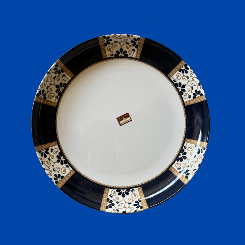 Melamine Plate (Black) With Design